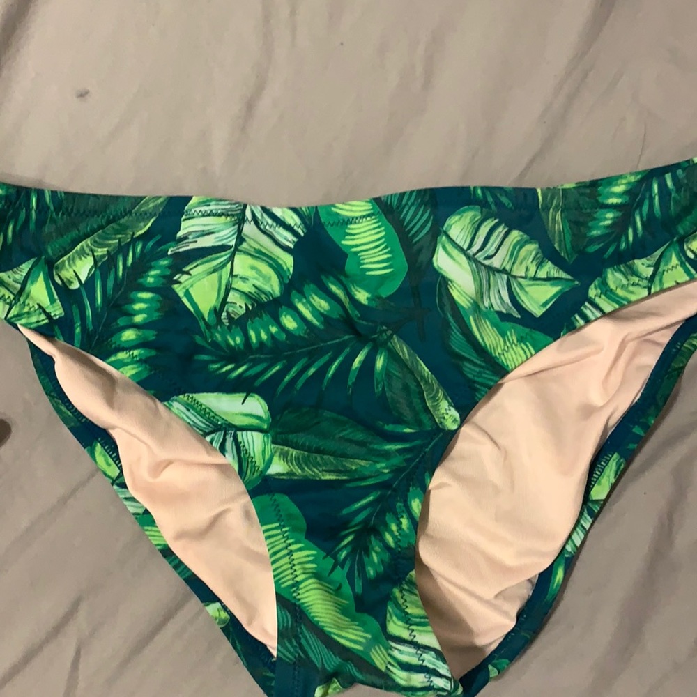 Green leaf print bikini bottoms, large from Target